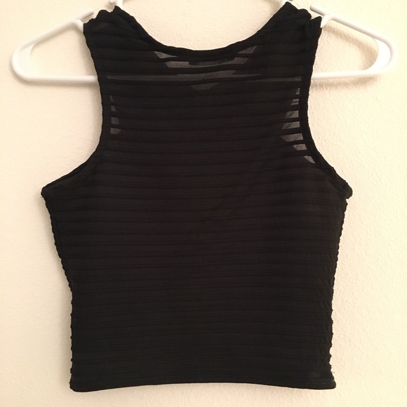 ANGL Black Criss-Cross Crop Top (XS) - Picture 3 of 4